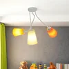 Image de Lampe de plafond chambre d'enfant intérieur, multicolore, abat-jour en tissu, flexible, ajustable, orange, jaune, vert, 3-flamme, E27, lampe de chambre d'enfant plafond