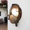 Image de Applique murale résistante aux intempéries en laiton et verre - IP64 - Maritime - Pour extérieur - Pour terrasse et balcon
