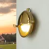 Image de Mur lumineux extérieur semi-ouvert en laiton véritable Produit UE IP64 E14 D: 18 cm lampe de bateau antirouille applique murale lampe d'extérieur applique murale maison mur cour jardin