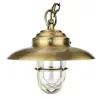 Image de Licht-Erlebnisse Lampe suspendue d'extérieur en laiton véritable antique IP54 D: 23 cm pour auvent de terrasse de jardin E27 lampe extérieure maritime suspension lampe suspendue lampe d'extérieur