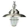 Image de Lampe suspendue d'extérieur en laiton véritable en nickel mat IP54 D: 23 cm pour auvent de terrasse de jardin E27 lampe extérieure maritime suspension lampe suspendue lampe d'extérieur