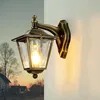Image de Applique extérieure Rustique, Lanterne extérieure en laiton, Lampe extérieure Antique, verre acrylique, E27, IP43, Jardin, Cour, Mur de la maison, Porte d'entrée, Lampe murale, Lampe extérieure
