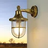 Image de Lampe murale en laiton, lampe extérieure Maritim, lampe de bateau, rustique, nostalgique, IP64, H:27 cm, E27, éclairage extérieur jardin, lampe murale extérieure balcon