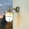 Image de Licht-Erlebnisse Applique murale extérieure en laiton, en nickel, verre cannelé, lampe extérieure Maritim, inoxydable, IP64, E27, lampe de bateau, lanterne extérieure, lampe de cour, rustique