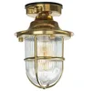 Image de Plafonnier extérieur laiton, verre, cannelé, plafonnier Maritim, IP54, lampe extérieure E27, H:23 cm, antique, jardin, terrasse, plafonnier, lampe extérieure