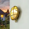 Image de Lampe d'extérieur murale en laiton véritable produit européen IP64 E14 D: 18 cm lampe de bateau antirouille applique extérieure applique murale maison mur cour jardin