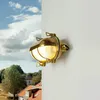 Image de Licht-Erlebnisse Applique extérieure laiton verre IP64 entrée terrasse l:21 cm E27 cannelure lampe bateau Maritim Rustikale Außenwandlampe Garten SKIATHOS