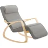 Image de SoBuy Fauteuil a Bascule, Relax Rocking Chair, Chaise a Bascule avec Repose-Pieds et Appui-tête réglables, Gris FST16-DG