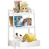 Image de SoBuy Étagère de Rangement Jouets pour Enfants Coffre à Jouets Bibliothèque Étagère à Livres Porte-revues avec avec 2 étagères et 1 Tiroir 63x39x95 cm, KMB31-W