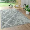 Image de Paco Home Tapis Intérieur & Extérieur Terrasse Et Balcon Résistant Aux Intempéries Moderne Motif Géométrique, Dimension:120x170 cm, Couleur:Gris 2