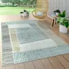 Image de Paco Home Tapis Intérieur & Extérieur Terrasse Et Balcon Résistant Aux Intempéries Moderne Motif Géométrique, Dimension:200x290 cm, Couleur:Beige