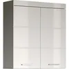 Image de Meuble de salle de bain Rangement haut - 2 portes - Blanc - L 73 x P 23 x H 77 cm - AMANDA