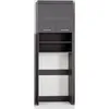 Image de Meuble pour machine à laver - 2 portes - Gris Brillant - L63 x P24 x H187 cm - AMANDA