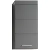 Image de Meuble de salle de bain Rangement haut - 1 porte - Gris - L 37 x P 23 x H 77 cm - AMANDA