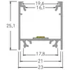 Image de Profilé d'extension BRUMBERG hauteur 25 mm longueur 1 m alu