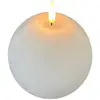 Image de STERNTALER Bougie en cire LED, blanche, hauteur 13 cm, boule, pile