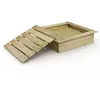 Image de Wickey Bac à Sable avec Couvercle King Kong   Design Spacieux et Robuste, Bois de Haute Qualité, 120x120 cm, Couvercle Protecteur, Parfait pour Jeux de Jardin Familiaux