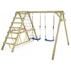 Image de WICKEY Portique de balançoire pour Enfants Smart Hike Bleu - Balançoire & SurfSwing, Portique de balançoire, Balançoire en Bois avec annexe à Grimper pour Les Enfants dans Le Jardin