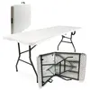 Image de WilTec Table de Camping Pliante, 1800 x 750 x 740 mm, Table Portable Gris Clair en PE-HD/Acier, Table Pliable légère pour extérieur, BBQ, fêtes, Barbecue, Pique-Nique