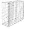 Image de Wiltec Gabion   100 x 100 x 30 cm   Largeur maille 5 x 10 cm   Mur Paroi en pierre, Bordure de jardin, Espalier à Grillage métallique, Clôture, Panier   pour Jardinage, Paysagisme