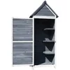 Image de Wiltec Armoire de Jardin en Bois   Gris   77 x 53 x 179 cm   avec Porte & Toit en Pente à pignon   avec Isolation bitumineuse   Jardinage Rangement Outils