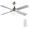 Image de WilTec Ventilateur de Plafond Silencieux 65 W, 4 pales, Ø 130 cm, Max. 30 m², plafonnier intégré, brasseur d’air avec Lampe Lustre luminaire