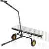 Image de Wiltec Scarificateur Autoporté Noir 60" Largeur de Travail 148 cm 3 Points Fixation Rotation à 360 degrés Démousseur Tracteur Tondeuse Quad Peigne Déchaumeuse Gazon Aération Sol