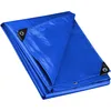 Image de Wiltec Bâche de Camion 5 x 4 m 240 g/m² Bleue Polyester PE  illets alu 100 cm Haute Protection Vol UV Intempéries Moisissure Étanche Solide Sécurité routière