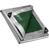 Image de Wiltec Bâche de Camion 5 x 4m 120g/m² Vert/Gris PE  illets alu 100cm Haute Protection Vol UV Intempéries Moisi Étanche Solide Haute Résistante Couverture Sécurité routière