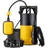 Image de Wiltec Pompe à eau immergée 3 en 1 à aspiration plate 400 W   Jusqu’à 1 mm   8000 l/h   Refoulement max. 5 m, profondeur max. 7 m   Interrupteur à flotteur, Thermorégulateur   Pompe submersible