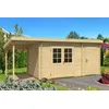 Image de Abri de Jardin Maria Toit en Pente avec annexe en Bois de la Marque Alpholz | cabanon de Jardin Exterieur | cabane de Jardin exterieure | Rectangle, Construction en madriers, cabane à Outils, Toit