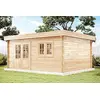 Image de Abri de Jardin Spree-28 B en Bois de la Marque Carlsson | cabanon de Jardin Exterieur | cabane de Jardin exterieure | Rectangle, Construction en madriers, cabane à Outils, Toit monopente, épaisseu