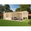 Image de Abri de Jardin Fribourg-44 ISO en Bois de la Marque Alpholz | abri de Jardin et de Loisirs | Chalet de Jardin | carré, Construction en madriers, cabane de Jardin, Toit en bâtière, épaisseur de la p