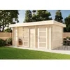 Image de Abri de Jardin Modern-E en Bois de la Marque Carlsson | cabanon de Jardin Exterieur | cabane de Jardin exterieure | Rectangle, Construction en madriers, cabane à Outils, Toit Plat, épaisseur de l