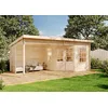 Image de Poolhouse - Abri de Jardin Carl-28 en Bois de la Marque Carlsson | cabanon de Jardin Exterieur | cabane de Jardin exterieure | pentagonale, Construction en madriers, cabane à Outils, Toit monopente