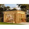 Image de Abri de Jardin Sunshine ISO avec Grande Porte-fenêtre en Bois de la Marque Alpholz | abri de Jardin et de Loisirs | Chalet de Jardin | carré, Construction en madriers, cabane de Jardin, Toit en pav