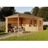 Image de Abri de Jardin pentagonal Moselle en Bois de la Marque Alpholz | abri de Jardin et de Loisirs | Chalet de Jardin | pentagonale, Construction en madriers, cabane de Jardin, Toit en croupe, épaisseur