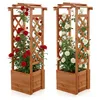 Image de Melko Set de 2 jardinières de Plantes grimpantes avec pergola Colonne de Roses en Treillis en Forme d'arche de Rose