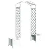 Image de Melko Arche de Rose Aide à l'escalade Blanche Bac à Fleurs Arche de Porte Treillis Pergola en Bois