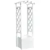 Image de Arche de Fleurs en Bois Blanc de Melko - Treillis et Colonne de Rose - Pot de Fleur - Cadre Blanc