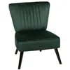 Image de Beliani Fauteuil en Velours Vert avec Pieds en Bois et Rembourrage Épais pour Salon au Style Glamour Moderne