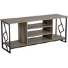 Image de Meuble TV au Style Industriel Rangement Ouvert 2 Étagères Effet Bois Foncé et Structure Design en Métal Noir Idéal pour Salon Moderne Beliani