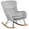 Image de Beliani Chaise à Bascule Fauteuil de Lecture en Velours Gris Clair et Design Scandinave pour Chambre ou Salon au Style Nordique et Glamour