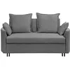Image de Beliani Canapé Convertible 2 Places Tapissé en Tissu Gris de Qualité avec Fonction Lit Pratique pour Salon Moderne Scandinave