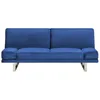 Image de Beliani Canapé Convertible 2 Places en Velours Bleu Marine Accoudoirs Ajustables York