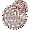 Image de Beliani Tapis Boho Rond en Coton ø 120 cm avec Motif et Pompons Rouge et Blanc Oltu
