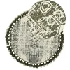 Image de Beliani Tapis Rond Design Vieilli avec Pomponsø 120 cm en Coton Blanc Crème et Vert Kahta