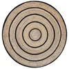 Image de Beliani Tapis Rond Beige en Jute et Coton pour Chambre ou Salon au Style Bohème ø 140 cm
