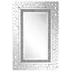 Image de Beliani Miroir Mural Rectangulaire avec Cadre Décoratif Argenté Effer Cristaux de Verre 60 x 90 cm Idéal pour Salon ou Chambre Glamour Chic et Moderne