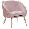 Image de Beliani Chaise Fauteuil Design Tapissé en Velours Rose avec Pieds Obliques en Bois Idéal pour pour Salon Glamour Vintage et Rétro